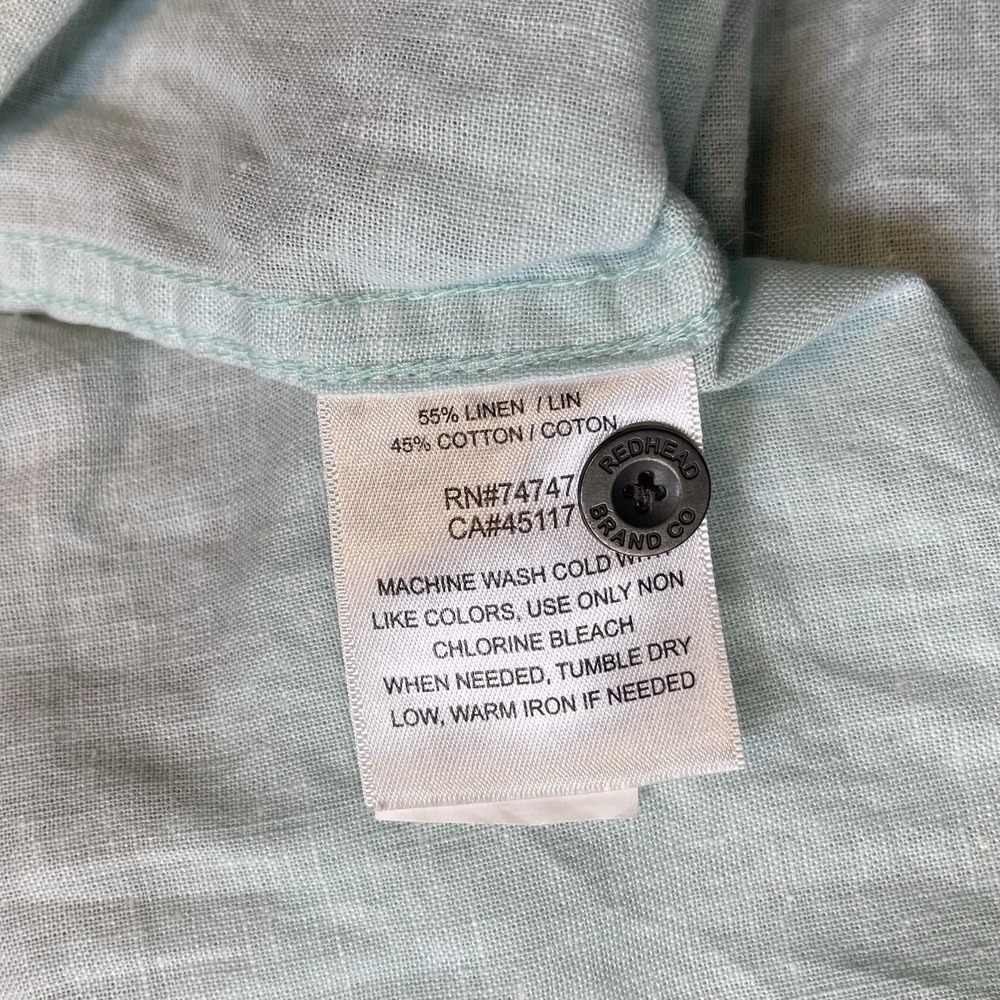 RedHead Linen Blend Short Sleeve Shirt Mens 2XLT beach resortwear coastal preppy - Picture 5 of 7